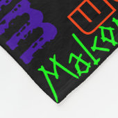 Zwart geblanket kleurrijk, heldere neonnaam, colla fleece deken (Hoek)