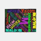 Zwart geblanket kleurrijk, heldere neonnaam, colla fleece deken (Voorkant (Horizontaal))