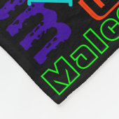 Zwart geblanket kleurrijk, heldere neonnaam, colla fleece deken (Hoek)