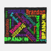 Zwart geblanket kleurrijk, heldere neonnaam, colla fleece deken (Voorkant (Horizontaal))