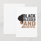 Zwart-gebluste en mooie Afro-geschiedenis maand Bedankkaart (Voorkant / Achterkant)