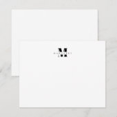 Zwart gebold Letter eenvoudige monogram naam Notitiekaartje (Voorkant / Achterkant)