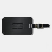 Zwart geborsteld aluminium textuur Monogram Bagagelabel (Voorkant horizontaal)