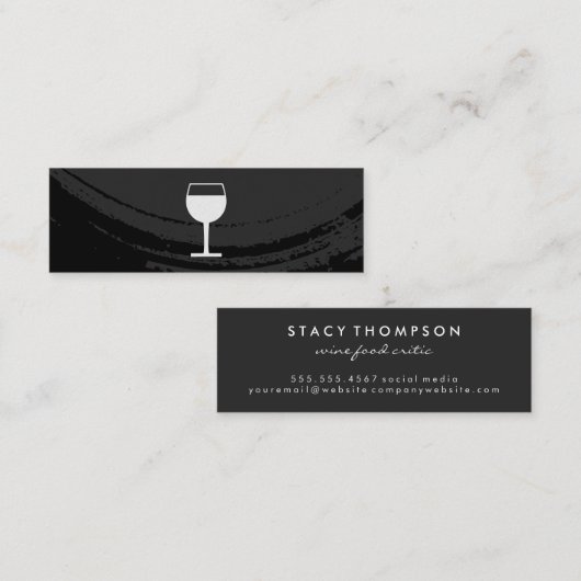 Zwart geborsteld artistiek geborsteld zwart met wi mini visitekaartje (Voorkant / Achterkant)