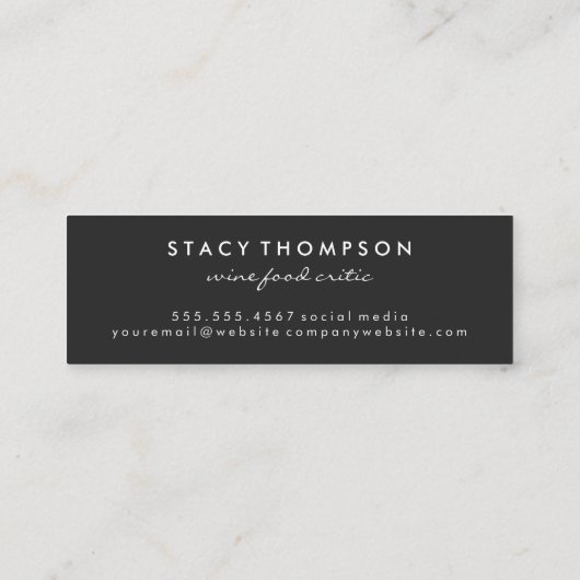 Zwart geborsteld artistiek geborsteld zwart met wi mini visitekaartje (Achterkant)