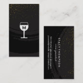 Zwart geborsteld glanzend glanzend goud visitekaartje (Voorkant / Achterkant)