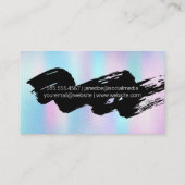 Zwart geborsteld | Holografische gradiënt Visitekaartje (Achterkant)