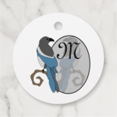 Zwart geborsteld Magpie Monogram Bedankjes Labels (Achterkant)