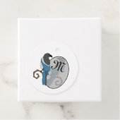 Zwart geborsteld Magpie Monogram Bedankjes Labels (In situ)