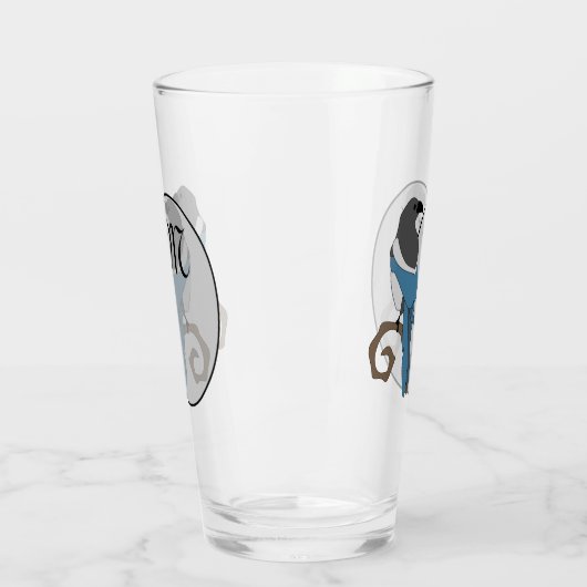 Zwart geborsteld Magpie Monogram Glas (Links)