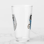 Zwart geborsteld Magpie Monogram Glas (Rechts)