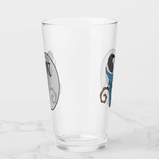 Zwart geborsteld Magpie Monogram Glas (Rechts)