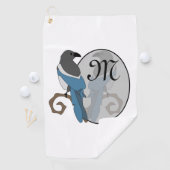 Zwart geborsteld Magpie Monogram Golfhanddoek (Insitu)