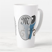 Zwart geborsteld Magpie Monogram Latte Mok (Rechterhoek)