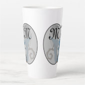 Zwart geborsteld Magpie Monogram Latte Mok (Voorkant)