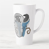 Zwart geborsteld Magpie Monogram Latte Mok (Rechts)