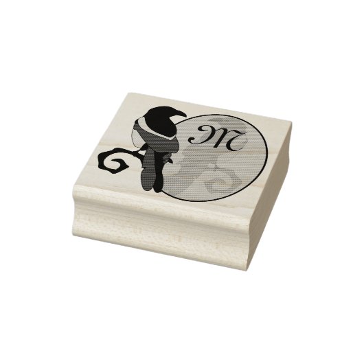 Zwart geborsteld Magpie Monogram Rubberstempel (Stempel)