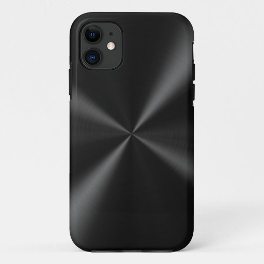 Zwart geborsteld metaal Case-Mate iPhone case (Achterkant)