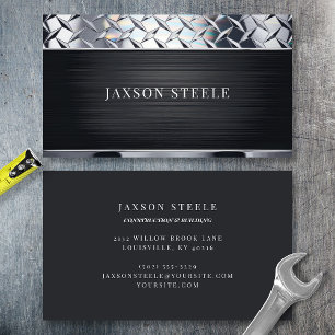 Zwart Geborsteld Metaal Diamantplaat Professioneel Visitekaartje
