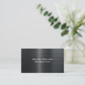 Zwart geborsteld metaal Metaal roestvrij staal Visitekaartje (Staand voorkant)