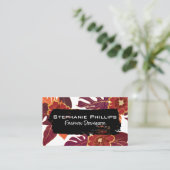 Zwart geborsteld | Ontwerp van Floral Pattern Visitekaartje (Staand voorkant)