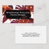 Zwart geborsteld | Ontwerp van Floral Pattern Visitekaartje (Voorkant / Achterkant)