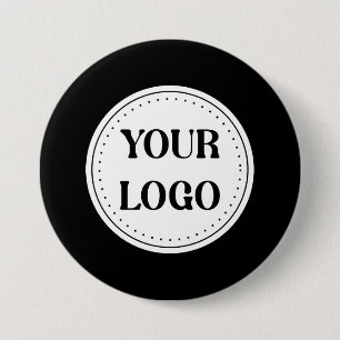 Zwart Gebrandmerkt Logo Bedrijfs Bedrijf Maatsch Ronde Button 7,6 Cm
