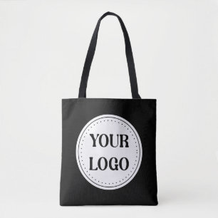 Zwart Gebrandmerkt Logo Bedrijfs Bedrijf Maatsch Tote Bag