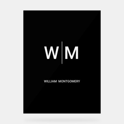 Zwart Gebrandmerkt Logo | Bedrijfsbedrijf Maatscha Acryl Bord (Voorkant)