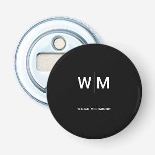 Zwart Gebrandmerkt Logo   Bedrijfsbedrijf Maatscha Button Flesopener