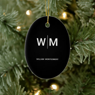 Zwart Gebrandmerkt Logo Bedrijfsbedrijf Maatscha Keramisch Ornament