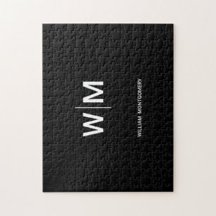 Zwart Gebrandmerkt Logo Bedrijfsbedrijf Maatscha Legpuzzel