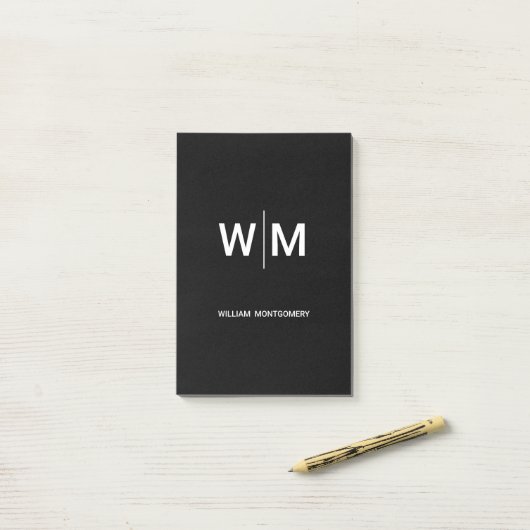 Zwart Gebrandmerkt Logo | Bedrijfsbedrijf Maatscha Post-it® Notes (Op bureau)