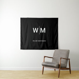 Zwart Gebrandmerkt Logo   Bedrijfsbedrijf Maatscha Wandkleed