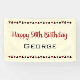 Zwart Gebroken Wit Rood Spelen Kaart Kostuums Verj Spandoek