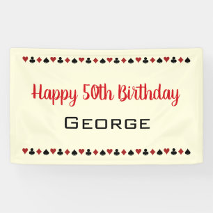 Zwart Gebroken Wit Rood Spelen Kaart Kostuums Verj Spandoek