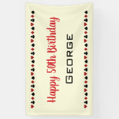 Zwart Gebroken Wit Rood Spelen Kaart Kostuums Verj Spandoek (Verticaal)