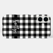Zwart gebuffalo cheque speciaal gepersonaliseerd Case-Mate iPhone case (Achterkant (horizontaal))