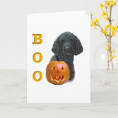 Zwart gecoat poedelboek kaart (Gele Bloem)