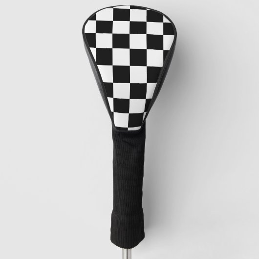 Zwart gecontroleerd golfheadcover (Voorkant)