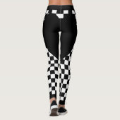 Zwart gecontroleerd hart leggings (Achterkant)
