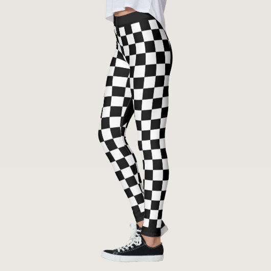 Zwart gecontroleerd hart leggings (Links)