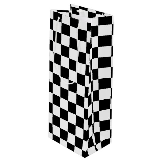 Zwart gecontroleerd wijn cadeautas (Voorkant Gekanteld)