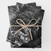 Zwart gecrêpt omslagpapier  inpakpapier vel (In situ)