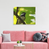 ZWART-GEDOOPT CHICKADEE CANVAS PRINT (Insitu (Woonkamer))