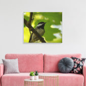 ZWART-GEDOOPT CHICKADEE CANVAS PRINT (Insitu (Woonkamer))