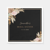 Zwart gedroogd handpalm Leaf Pampas Grass Vrijgeze Servet (Voorkant)