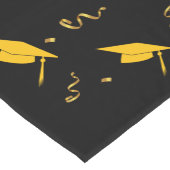 Zwart Geel 2025 Afstuderen Gefeliciteerd Party Korte Tafelloper (Hoek)