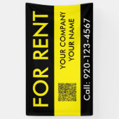 Zwart Geel Aangepast Vastgoed Te Koop QR-code Spandoek (Verticaal)