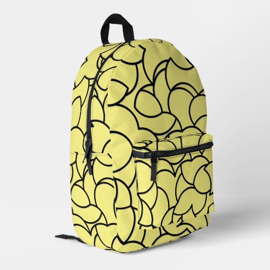 Zwart-geel, Abstract Bedrukte Rugzak (Achterkant Hoek Links)